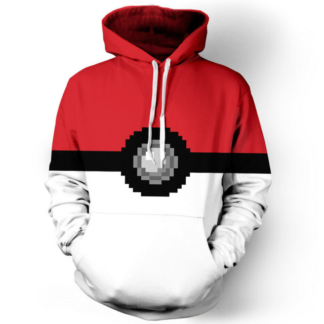 Casual Pokemon 3D Print Loose Unisex Hooded Sweatshirt